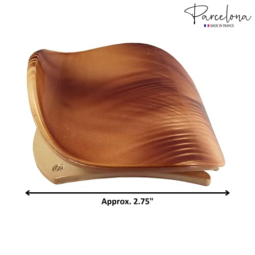 Parcelona France 2.75" Beige Wave Hair Claw for Fine or Thin Hair