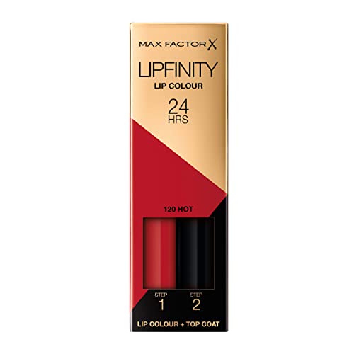 Max Factor Lipfinity Lip Color Kit 120 Hot: Step 1 Color + Step 2 Top Coat