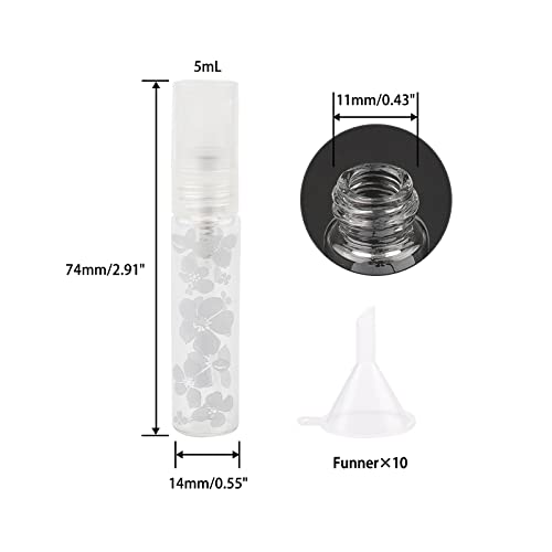 Kesell 50 Pack 5ml Glass Spray Bottles - Gray Floral Print