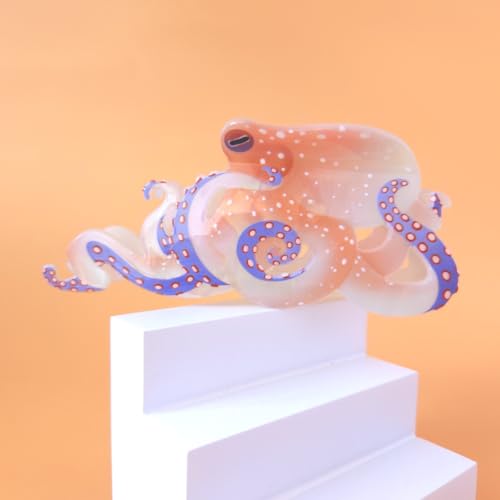 Pink Octopus Hair Clip - Acetate Claw Clip for Women