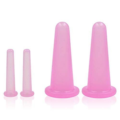KRISMYA 4-Piece Facial Cupping Set - Natural Silicone Massage Cups