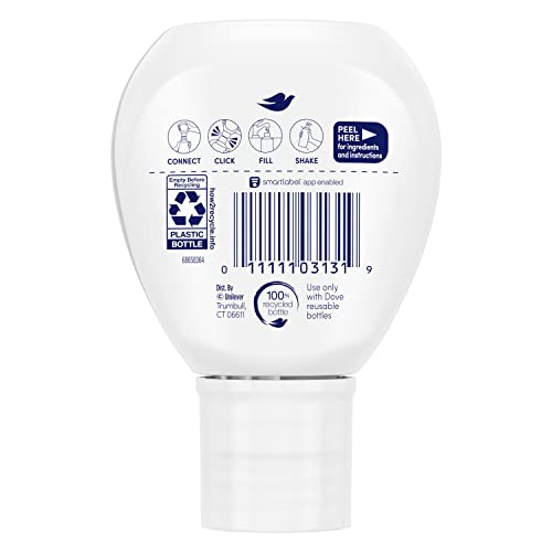 Dove Daily Moisture Refill Pack of 4 - Concentrated Body Wash for Reusable Bottle