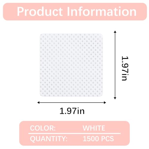 Lipetol 1500 Pcs White Lint-Free Nail Wipes for Gel Nails & Nail Art – Non-Lint Polish Remover Pads