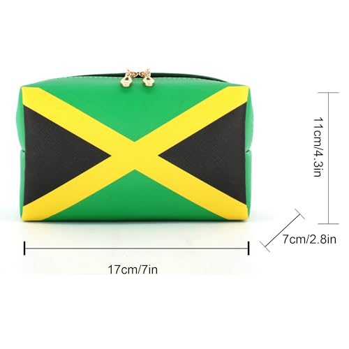 Reggae Style Makeup Bag for Women Travel Toiletry Organizer Waterproof PU Leather