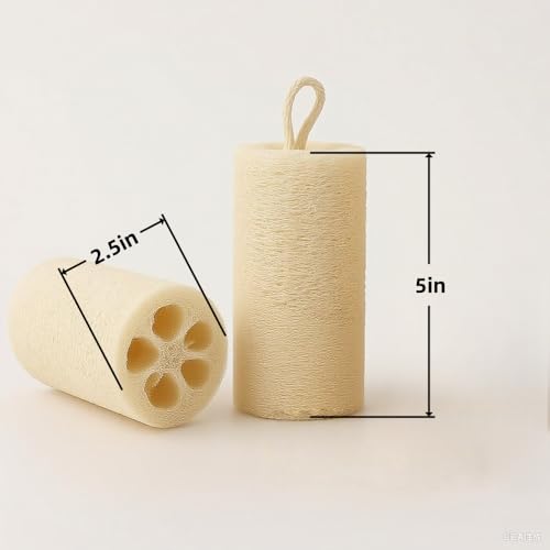 Natural Loofah Body Scrubber Sponge 4-Pack for Exfoliation