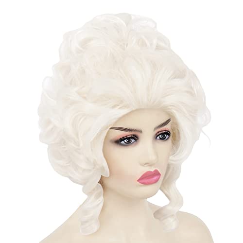 Platinum Blonde Beehive Wig - 18th Century Victorian Baroque Cosplay Hair