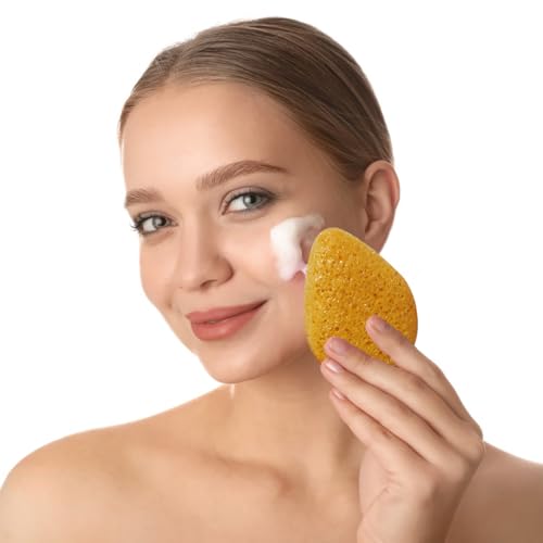 Natural Konjac Facial Sponge 4-Pack - Soft & Gentle Face Scrubber