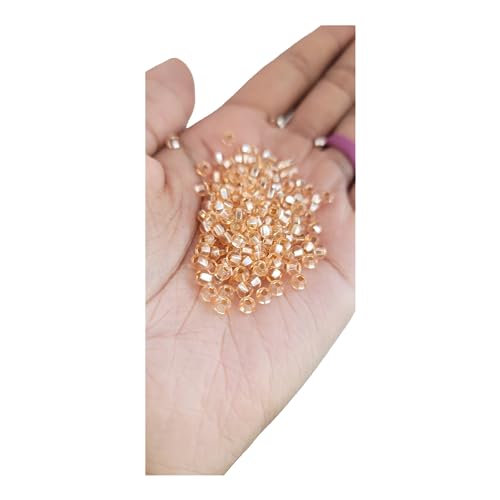 Peach Silver Lined Loc Sprinkle Beads - 4mm Hair Jewelry for Dreadlocks