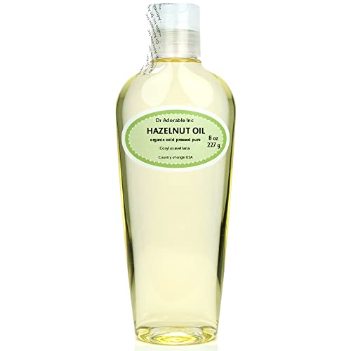 Dr Adorable 100% Pure Organic Hazelnut Oil - 8 oz Moisturizer for Skin & Hair