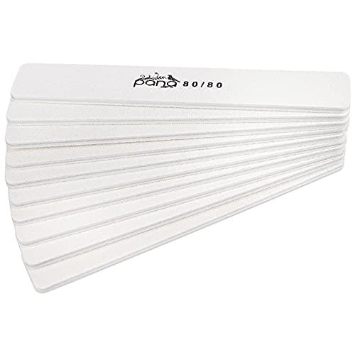 PANA Jumbo Double-Sided Emery Nail File - 50 Pack, Grit 80/80
