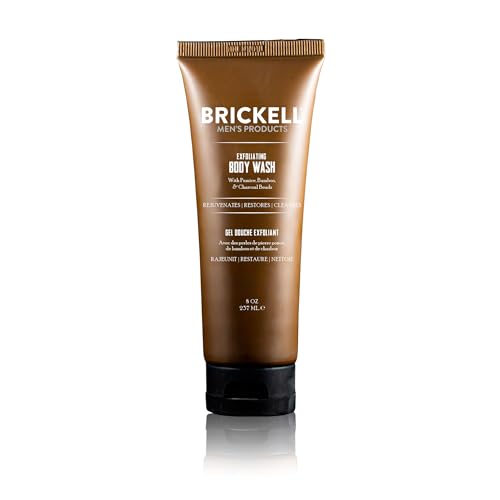 Brickell Men's Exfoliating Body Wash with Bamboo & Charcoal - Fresh Mint, 8oz, Pack of 1