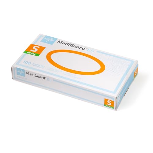 Medline MediGuard ES Powder-Free Nitrile Exam Gloves, Large - Box of 100