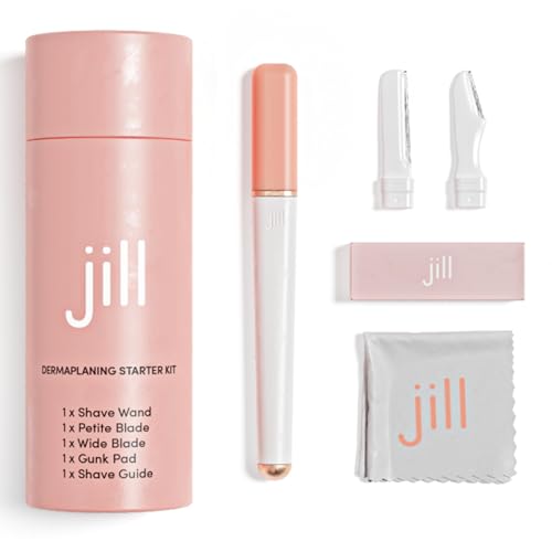 Jill V1 Dermaplane Razor Trial Kit ? Beginner Facial Hair Removal & Exfoliation Set with V1 Shave Wand, 2 V1 Dermaplane Blades & Cleaning Cloth ? Only Compatible with V1 Refill Blades