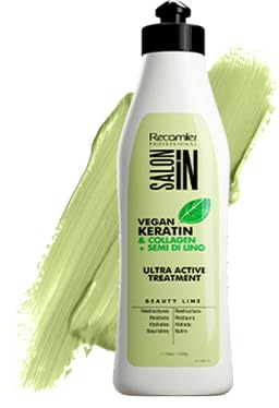 Vegan Keratin Hair Treatment - Collagen & Semi Di Lino Formula | 17.6 oz / 500 g