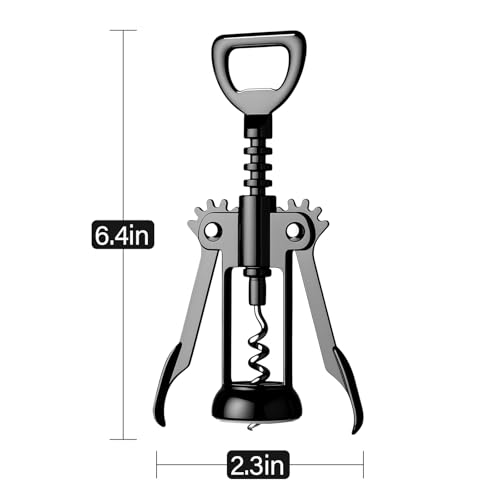 Drincarier Gun Black Wine Opener - Premium Zinc Alloy Corkscrew