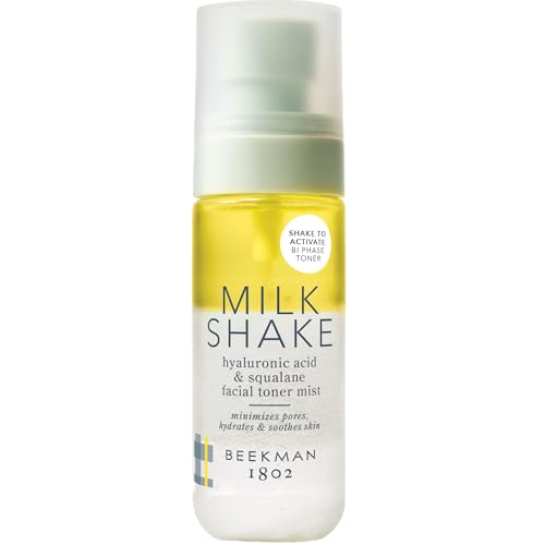 Beekman 1802 Milk Shake Hydrating Face Mist Mini - 2 fl oz | Alcohol-Free Toner & Setting Spray with Hyaluronic Acid