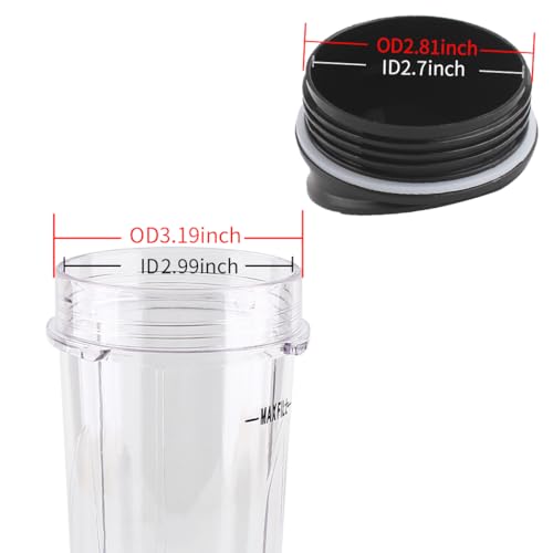 Anbige Sip & Seal Lids for Ninja Blender 16oz Cups - 2 Pack