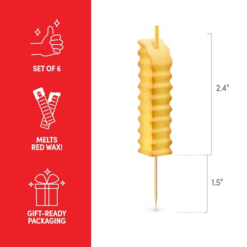 Fred & Friends French Fry Birthday Candles - Set of 6 Fun Toppers