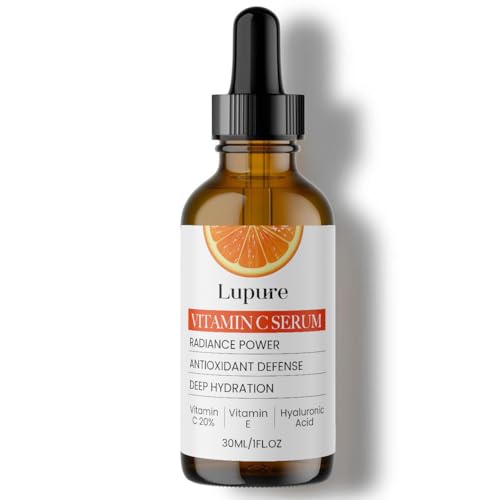 Lupure Vitamin C Face Serum 20% with Hyaluronic Acid & Vitamin E - 1 Fl Oz