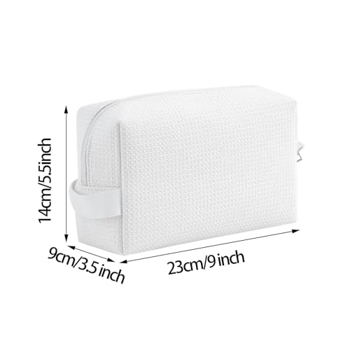 DYSHAYEN Small Waffle Makeup Bag - Travel Cosmetic Organizer