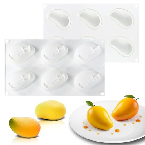 6-Cavity Mango Silicone Mold for Mousse Cakes & Desserts