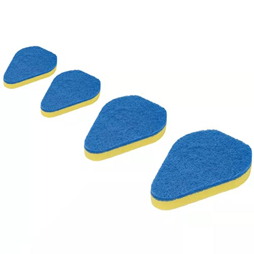 Durable Double-Sided Kitchen Sponges with Long Handle - 4 Pack
