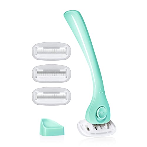 Billie Razors for Women, Minty - 1 Handle, 4 Refills & Magnetic Holder