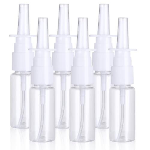 Simarro 6-Pack 20ml Reusable Nasal Spray Bottles with Fine Mist Nozzle