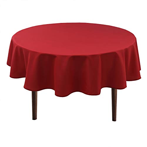 30-Inch Round Red Tablecloth - Waterproof & Stain Resistant Polyester