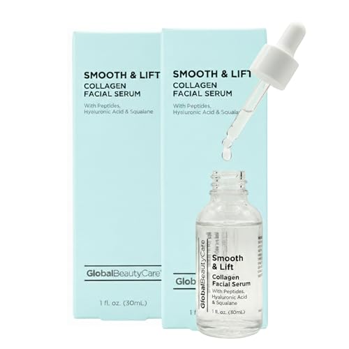 Collagen Facial Serum 2-Pack - Hydrating Face Serum with Peptides & Hyaluronic Acid