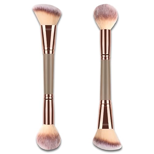 Double-Ended Foundation Makeup Brush for Liquid, Powder & Cream