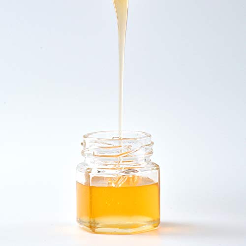 Set of 6 Mini Glass Hexagon Jars with Gold Lids & Bee Charms