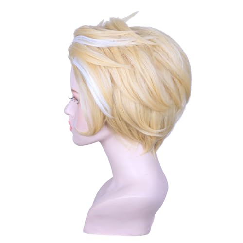 Blonde and White Cosplay Wig for Men - Premium Halloween Costume