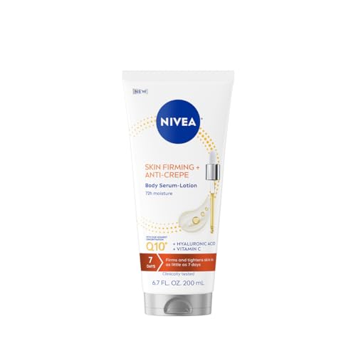 NIVEA Skin Firming Anti-Crepe Body Serum-Lotion with Q10 & Hyaluronic Acid, 6.7 Fl Oz