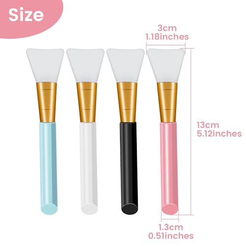 Silicone Face Mask Applicators Set – 4 pcs, Flexible Spatula Tools for Mud, Clay & Moisturizers