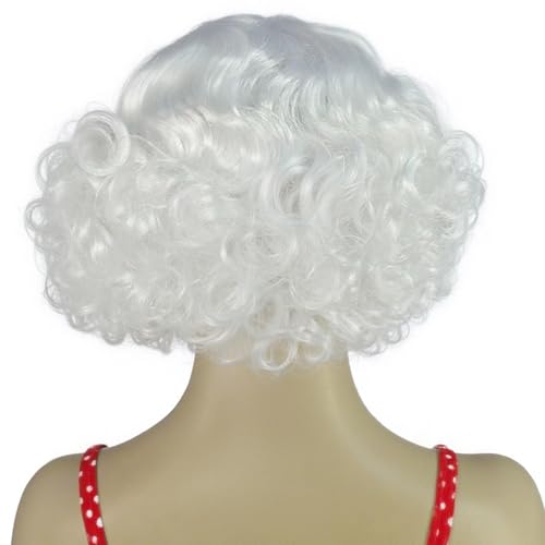 ANOGOL Blonde 613 Short Curly White Wig Bob Wigs for Women - Platinum Blonde, Style Variation Blonde1