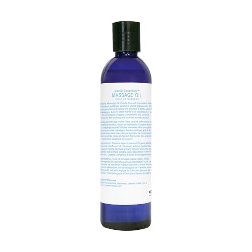 Master Massage Unscented Organic Massage Oil 8 fl oz Pack of 2 Water-Soluble Skin-Nourishing Formula