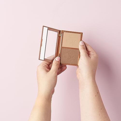 W7 Hollywood Bronze & Glow Duo - Pressed Powder Bronzer & Highlighter - Vegan Face Makeup