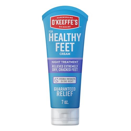 O'Keeffe's Healthy Feet Night Treatment Foot Cream, 7 oz - Intense Moisturizer for Cracked Dry Feet