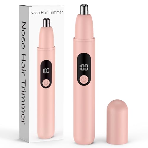 Nose Hair Trimmer Rechargeable Cordless Painless Ear and Eyebrow Trimming Tool-Dual Edge Easy Cleansing for Man Woman to