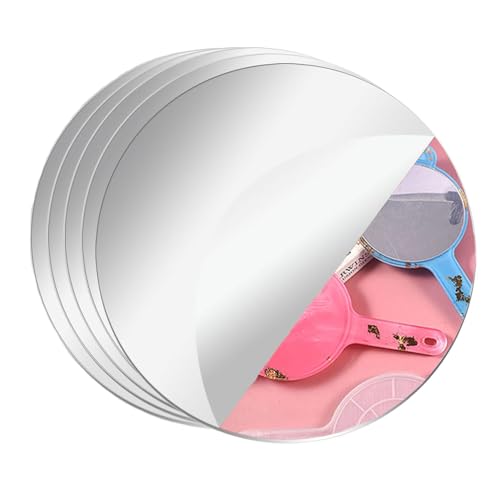 5-Pack 5-Inch Circular Acrylic Mirrors for Home Decor