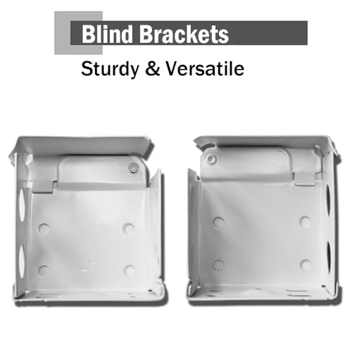 Metal Window Blind Brackets - 4 Pack 2-Inch White Holders