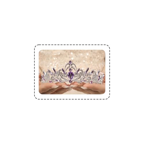 Silver Rhinestone Tiara Crown for Women - Elegant Bridal Hair Accessory