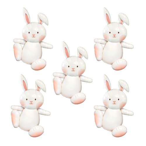 30" Extra Large Bunny Balloons - 5PCS Foil Decorations for Parties