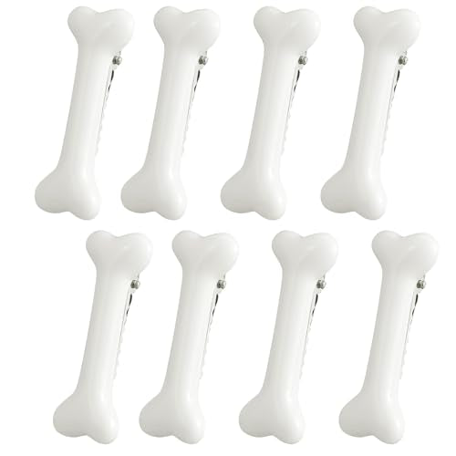 8 Bone Hair Clips - Skull & Dog Bone Design for Women & Girls