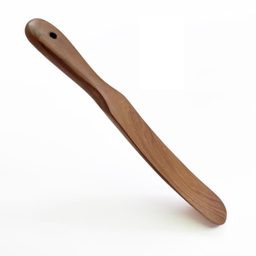 Teak Wooden Skinny Spurtle Spatula for Sourdough Starter
