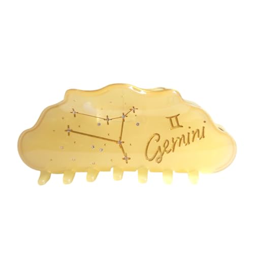Clip Sugar Gemini Sign Hair Clips for Women, Yellow Acetate Claw Hair Accessories