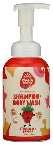 Pacha Soap Co. Kids 2-in-1 Strawberry Banana Shampoo & Body Wash, 12 oz