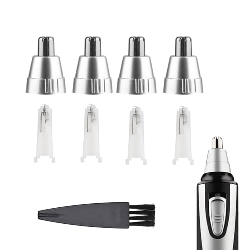 GOMINYUF 4-Pack Nose & Ear Trimmer Replacement Heads with Cleaning Brush