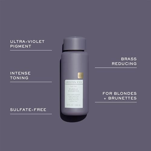 Kristin Ess The One Purple Shampoo for Blonde & Brunette Hair - Sulfate-Free, Brass Neutralizing, 10 fl. oz.